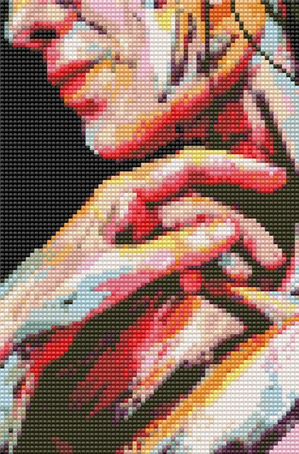 Diamond art ansigt/hånd pige abstrakt 20 x 30 cm