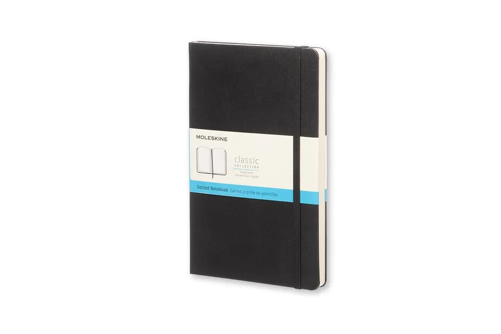 Notesbog Moleskine large sort m/240 prikket ark hard cover