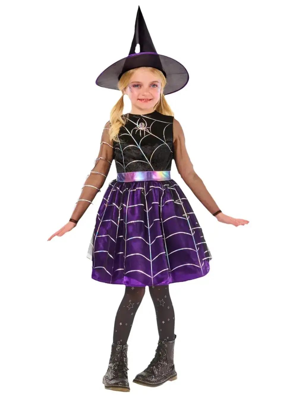 Edderkoppespinds heks med hat str. 5-6 år