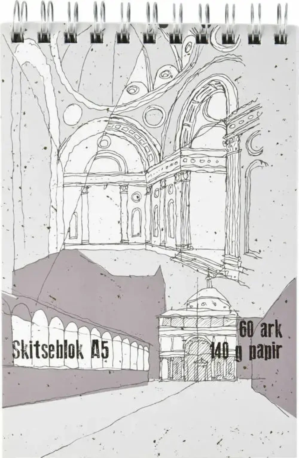 Tegne/skitse spiralblok A5 60 ark