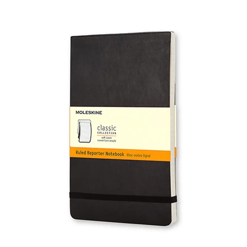 Notesblok reporter Moleskine pocket sort m/linj. ark soft