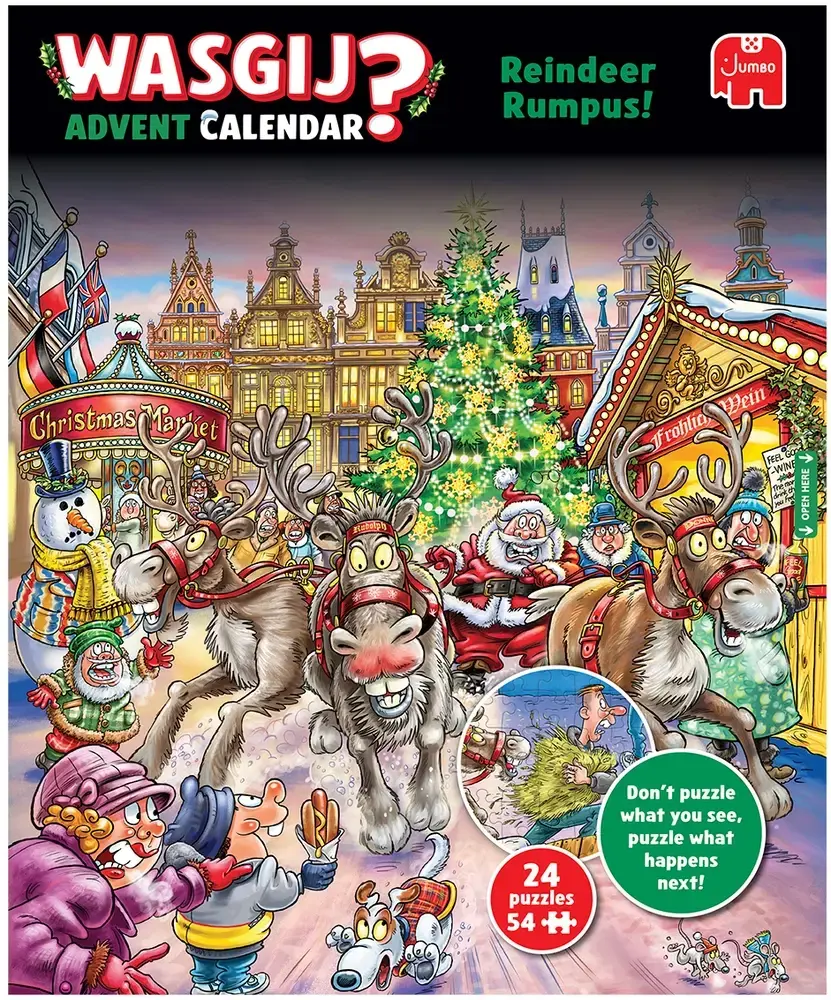 Puslespil Wasgij julekalender 1-24 54 brikker pr. låge