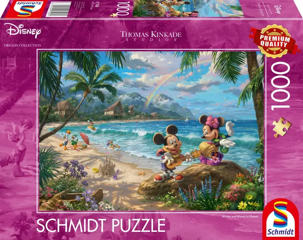 Puslespil Minnie & Mickey in Hawaii 1000 brikker