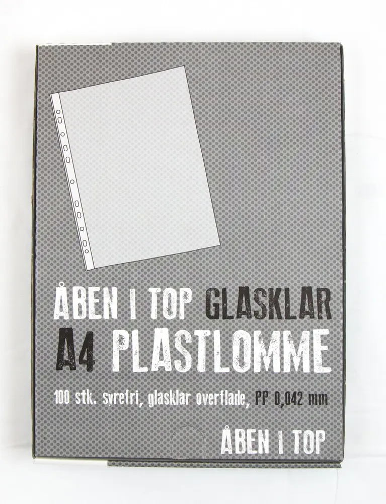 Plastlomme Relief basic tynd glasklar A4 0,042mm 100stk