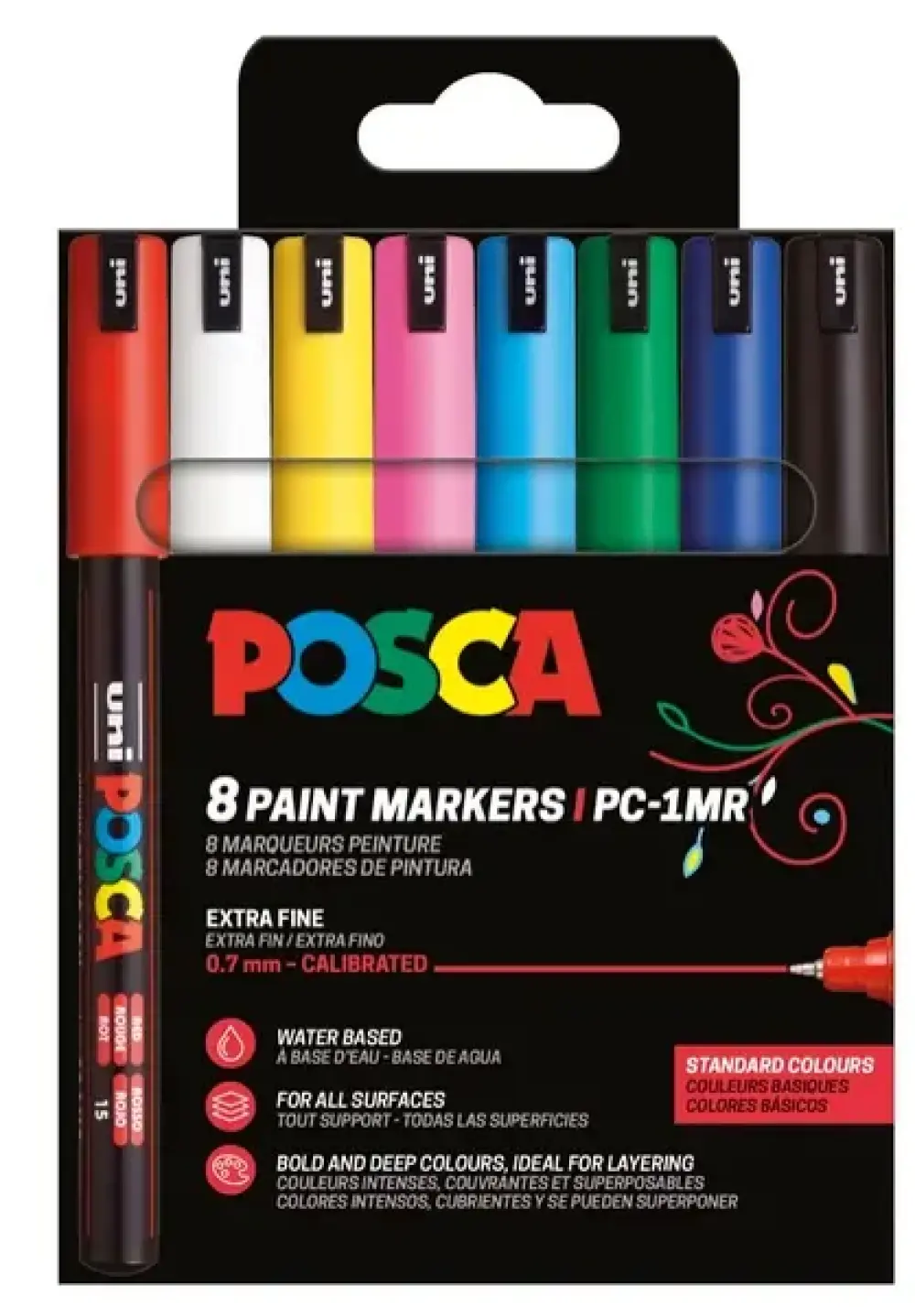 Posca Paintmarker Uni PC-1MR 8P sæt basic colors
