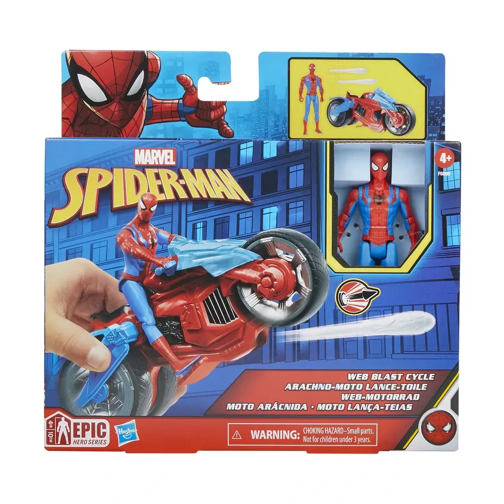 Spiderman køretøj og figur 10 cm