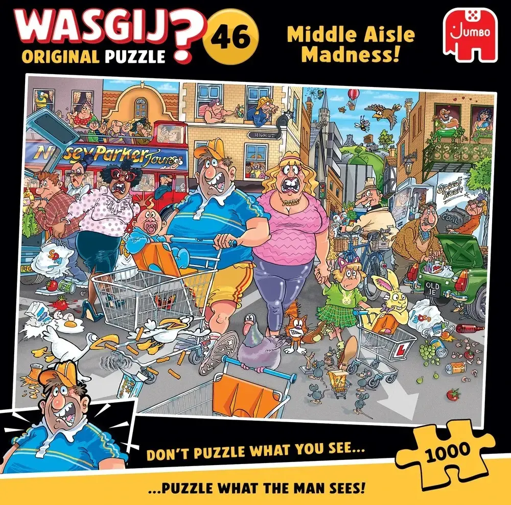 Puslespil Wasgij Original 46 Middle Aisle Madness! 1000 brikker
