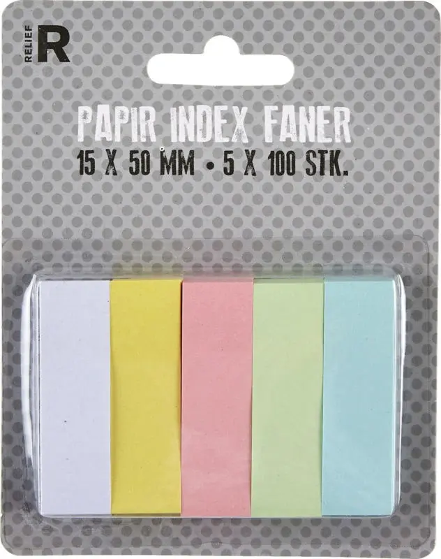 Index faner papir pastel 5 x 100stk