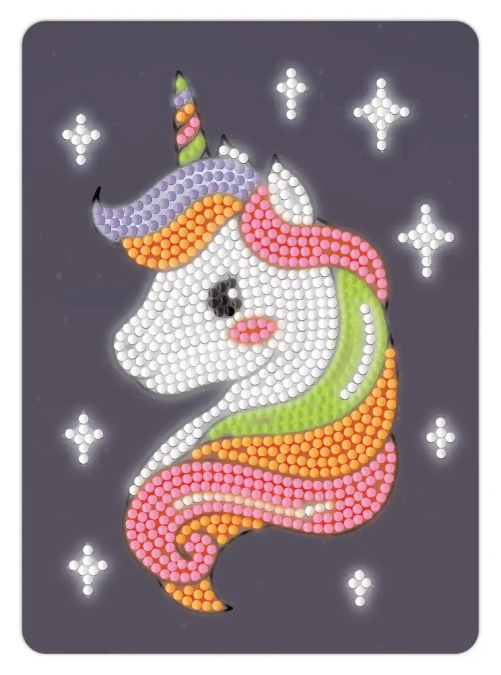 Diamond art delfiner/måne glow in the dark 13 x 18 cm