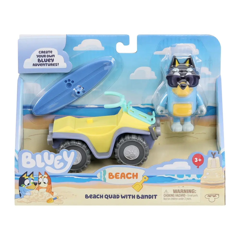 Bluey figur og køretøj Beach