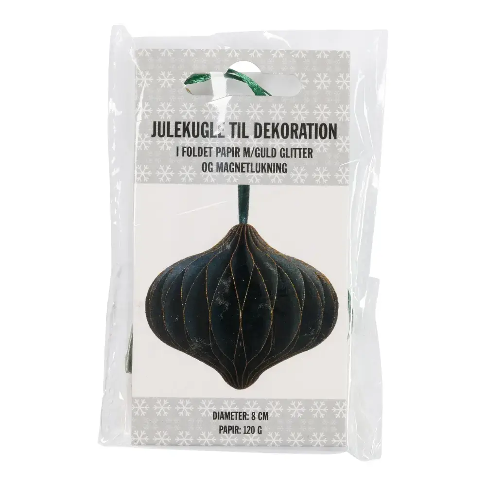 Julekugle rund rød magnetluk