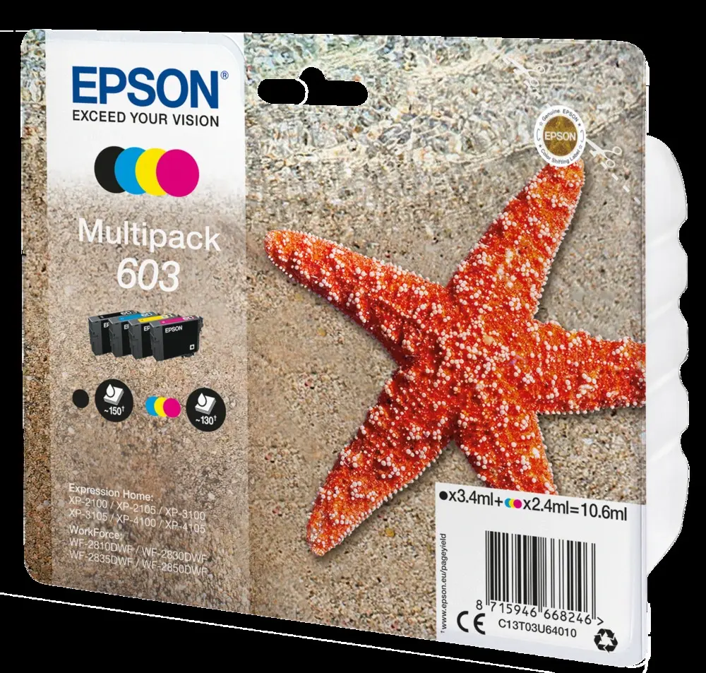 Epson 603 multipack 4 colours ink cartridge printerpatron 