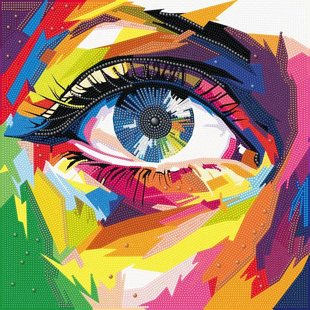Diamond art mix øje 40 x 40 cm