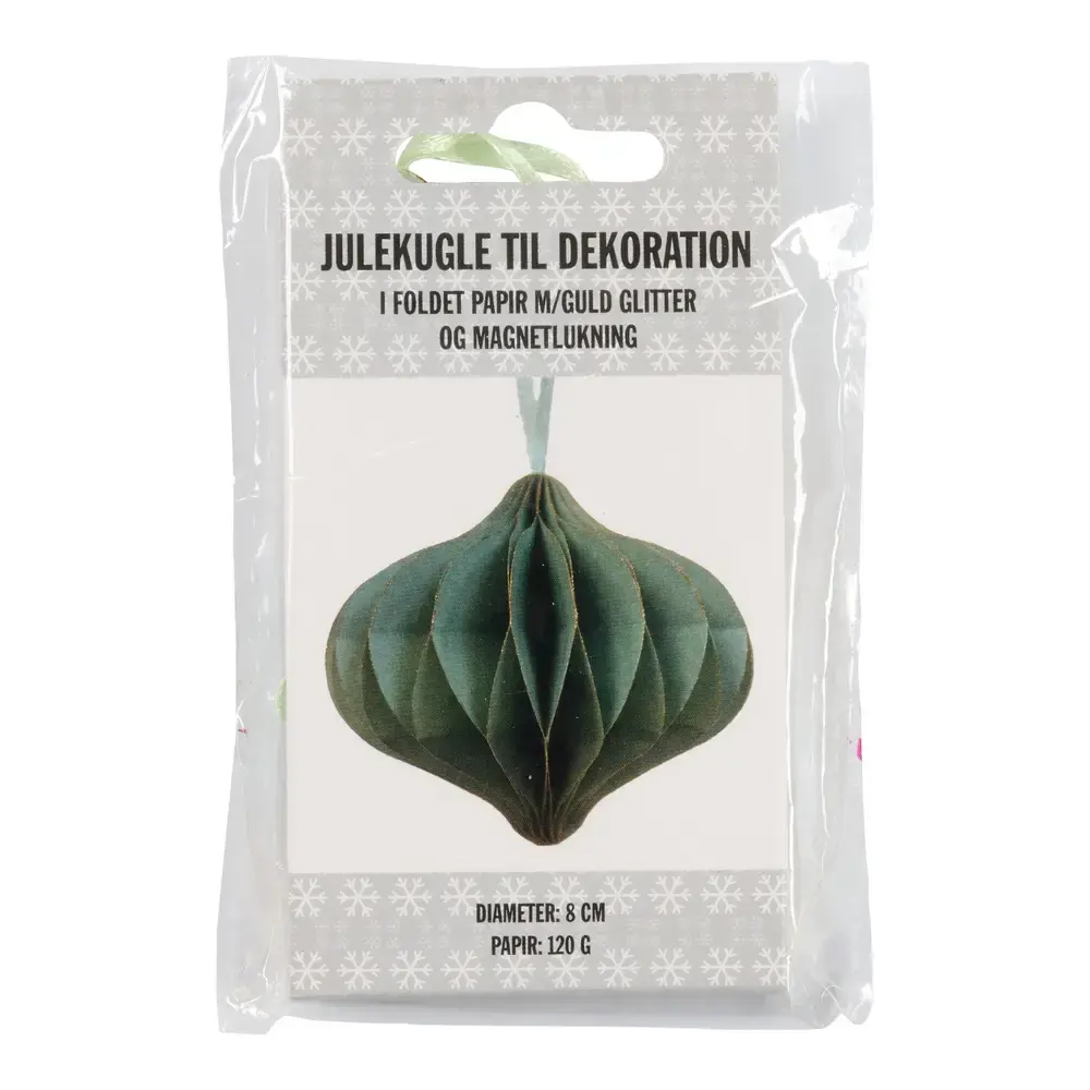 Julekugle rund rød magnetluk