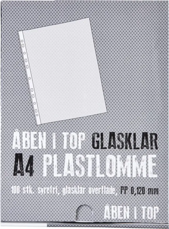 Plastlomme premium glasklar A4 0,12mm 100stk