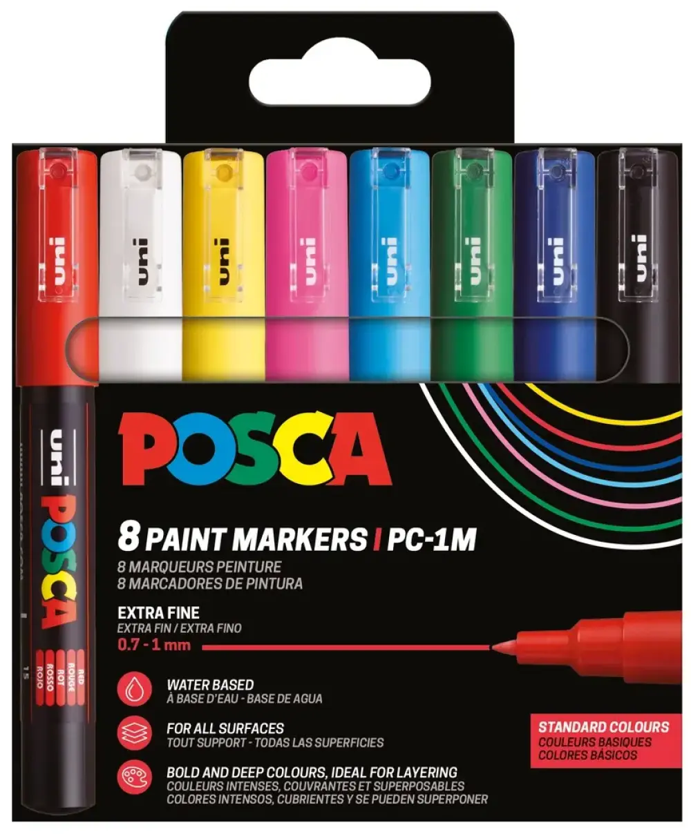 Posca Paintmarker Uni PC-1M 8P sæt basic colors