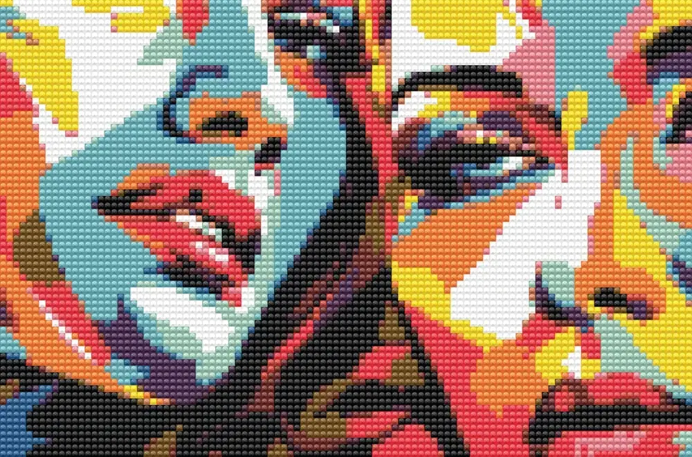 Diamond art flamingoer m/solnedgang 20 x 30 cm