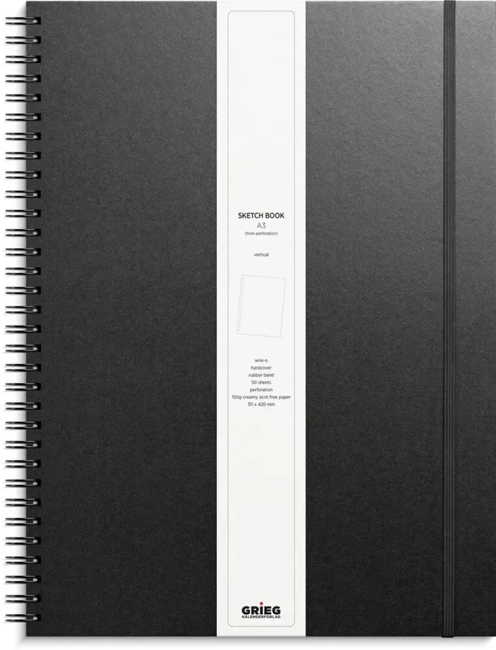 Skitseblok A3 sort 50 SIDER 150 G ULINJERET kunstskind