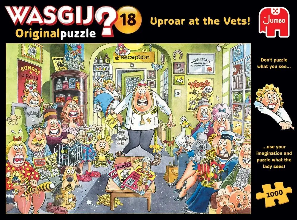 Puslespil Wasgij Original 18 Uproar at the Vets!​ 1000 briks