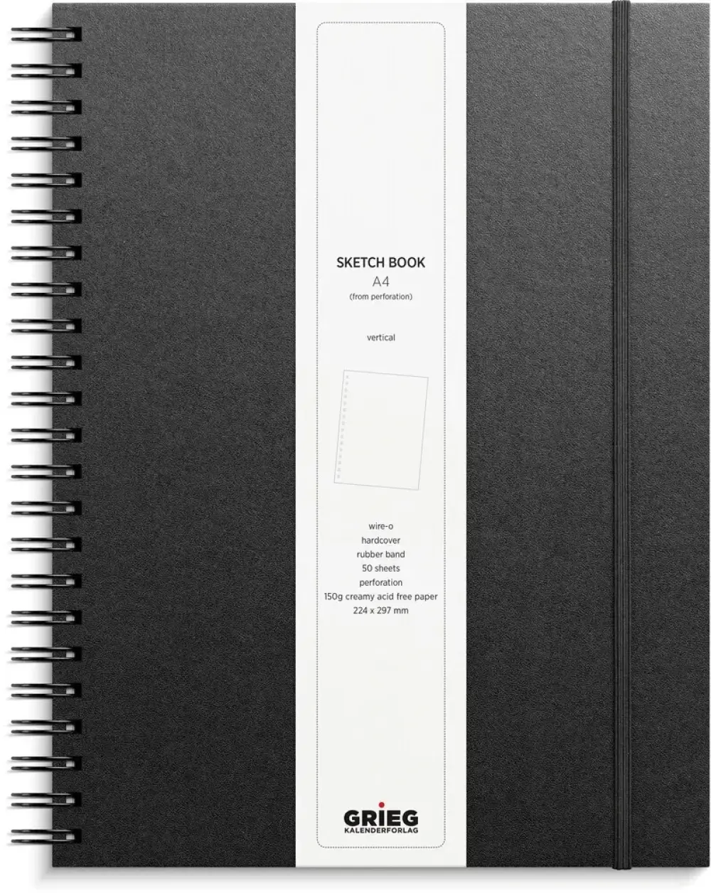 Skitseblok A4 sort 50 SIDER 150 G ULINJERET kunstskind