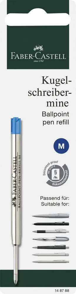 Refill Faber-Castell kuglepen m blå bk