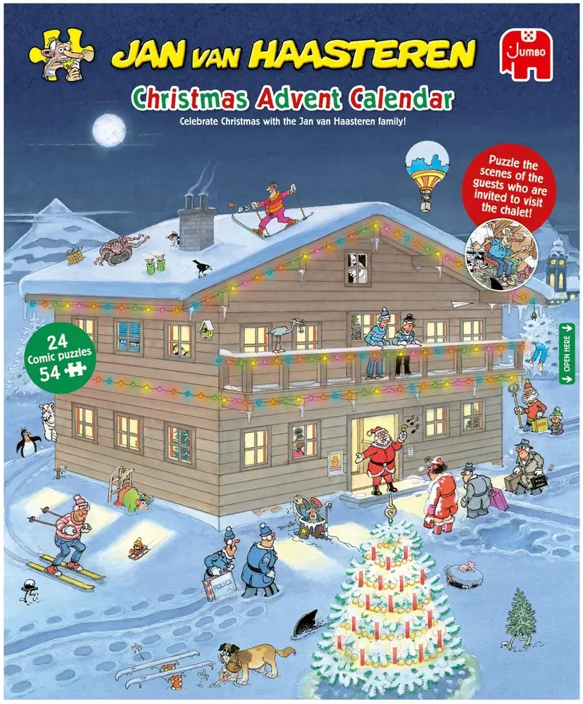 Puslespil JvH julekalender 1-24 54 brikker pr. låge